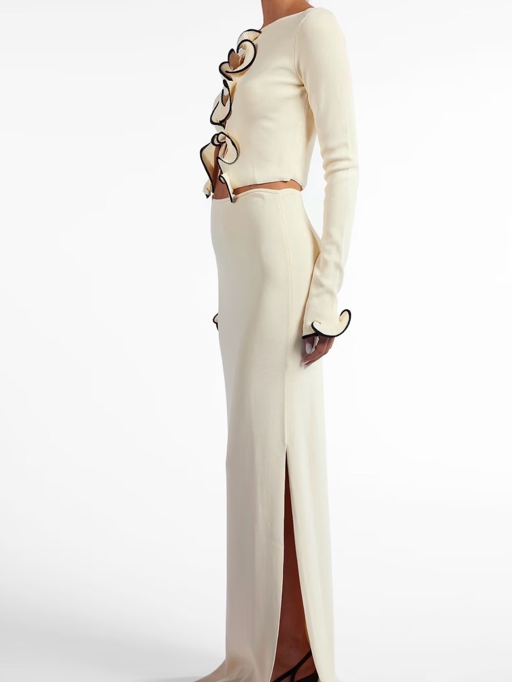 BNWOT Same Los Angeles Cream High-Waist Maxi Skirt
